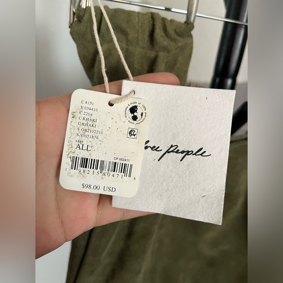 NWT FREE PEOPLE Bobbi Slouch Suede Tote | Khaki MSRP $98 - Picture 8 of 11